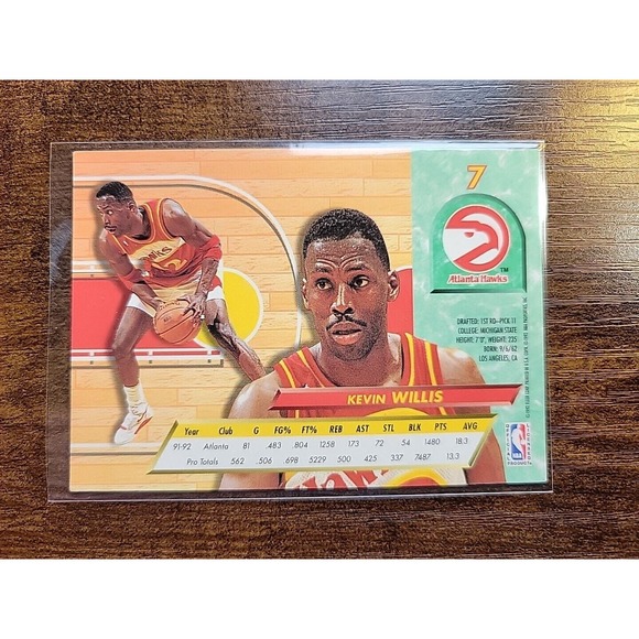 Kevin Willis 1992-1993 Fleer Ultra #7 - Atlanta Hawks - NBA - w/Larry Bird - Picture 2 of 2